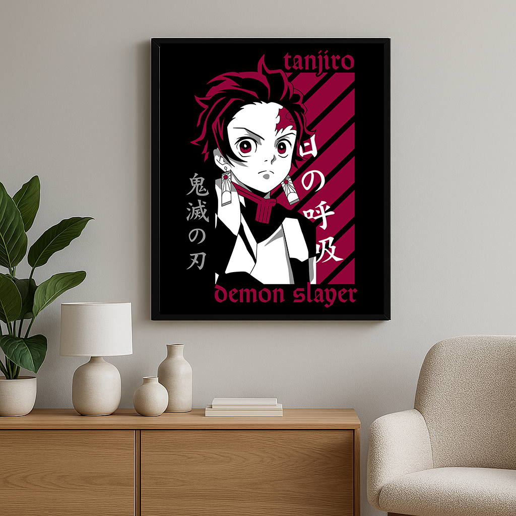 Tanjiro Demon Slayer – Illuminated Anime Frame
